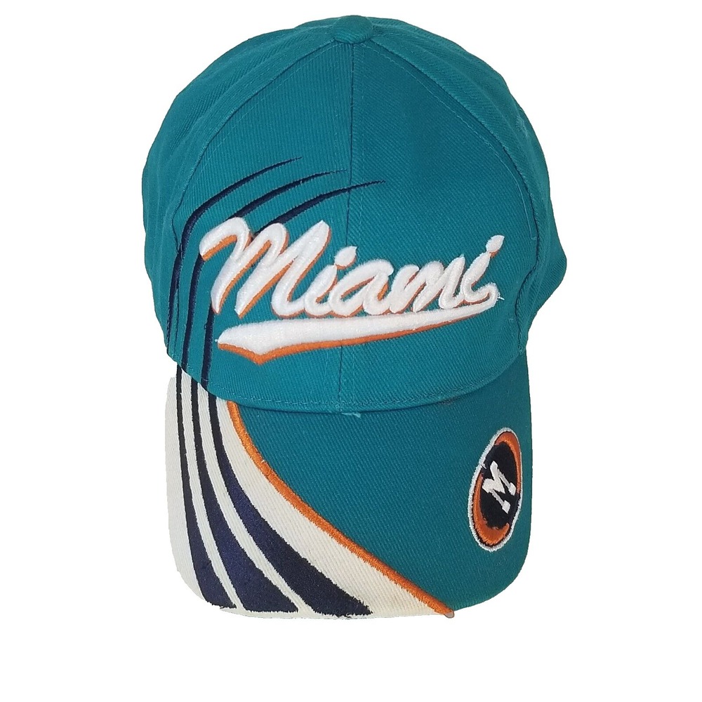 Unbranded‎ Cap Hat Unisex L Teal Green Miami Strapback Dolphins Colors Sporty